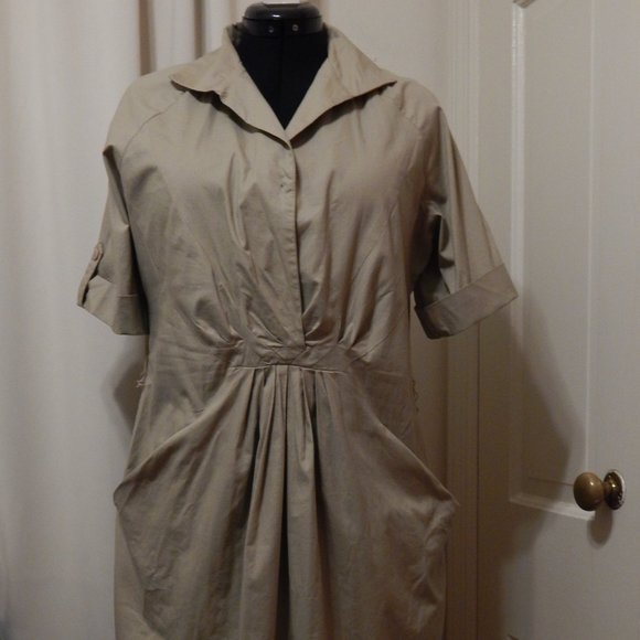 Chetta B Dresses & Skirts - Chetta B Dress with pockets, Size 14, Khaki